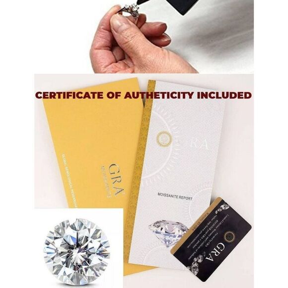 Gorgeous New 1 CT. Genuine Moissanite Solitaire Engagement Ring Sz 6~18KWGP - Picture 4 of 5